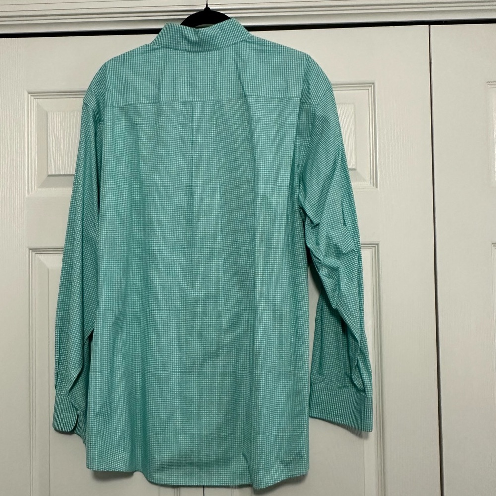 Jos. A. Bank Traveler’s Collection Plaid Button Down Shirt Green Size Large EUC - Picture 2 of 4